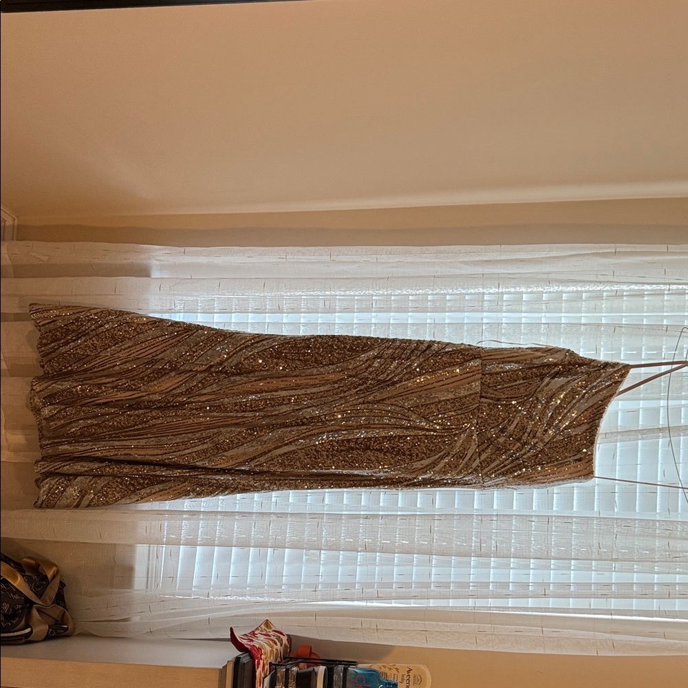 Morgan & Co. Gold Sequin Maxi Dress